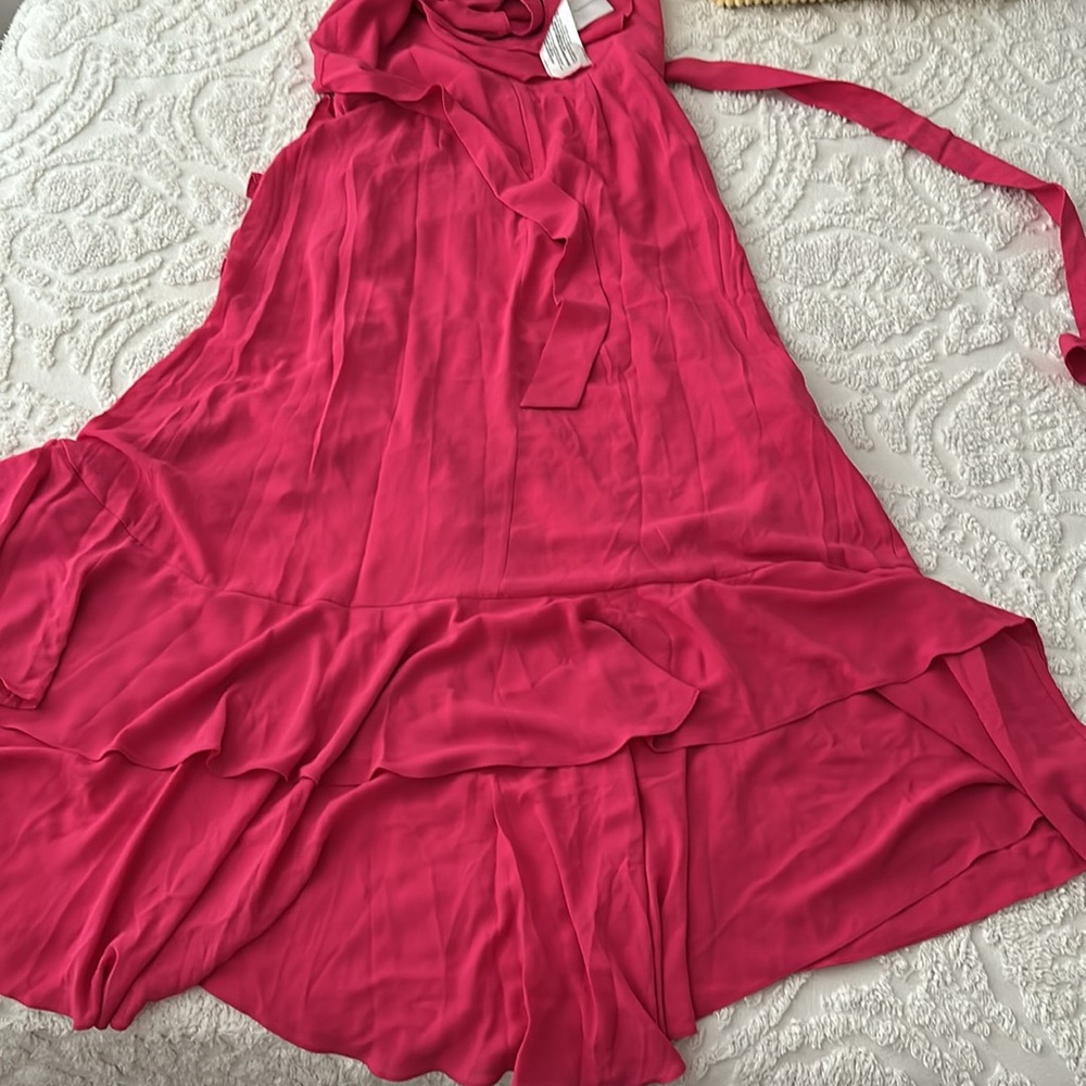 BCBGMaxAzria Pink Ruffle Wedding Dress - Picture 10 of 10